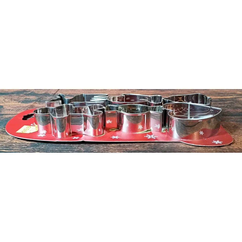 Kuki-fun‎ Christmas Cookie Cutters Set of 6 Stainless Steel Holiday Shapes New